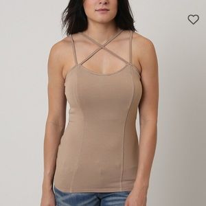 Women’s BKE Red Taupe Strappy Tank Top